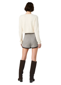 Suiting With Faux Leather Trimmed Shorts