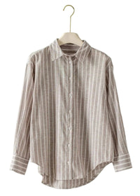 Linen Stripe Button-Up Shirt