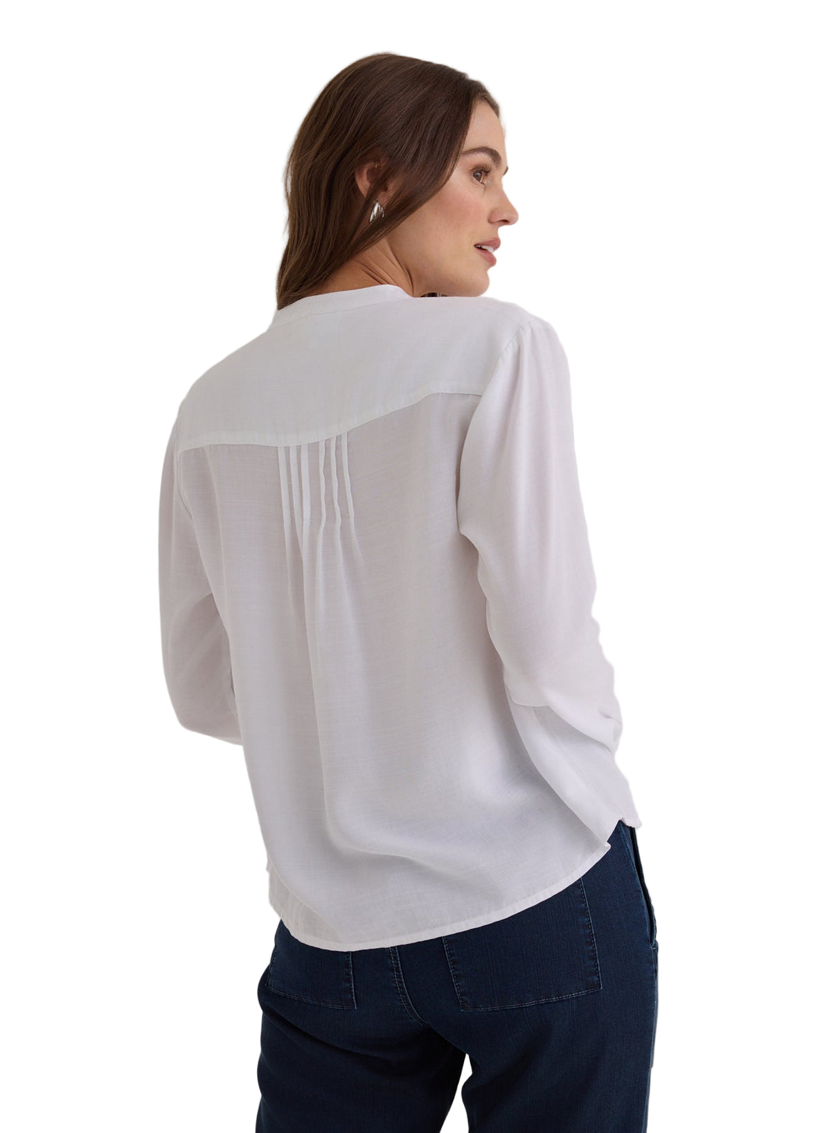 Long Sleeve Pintuck Pullover