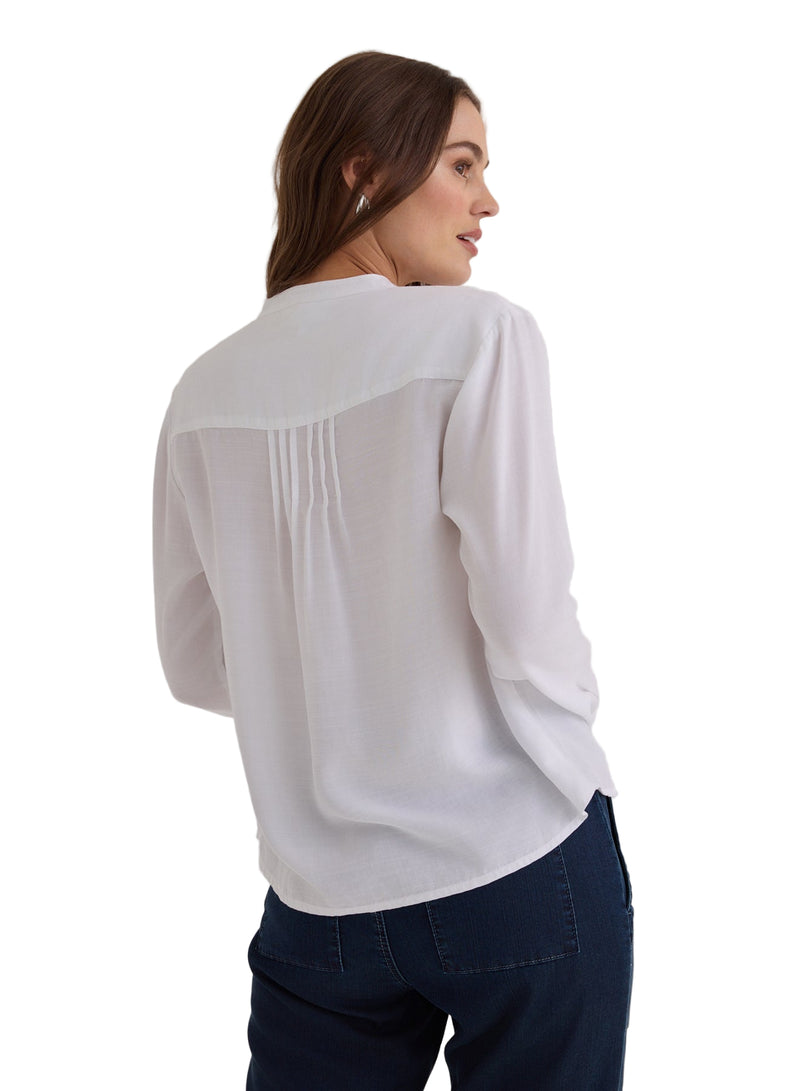 Long Sleeve Pintuck Pullover
