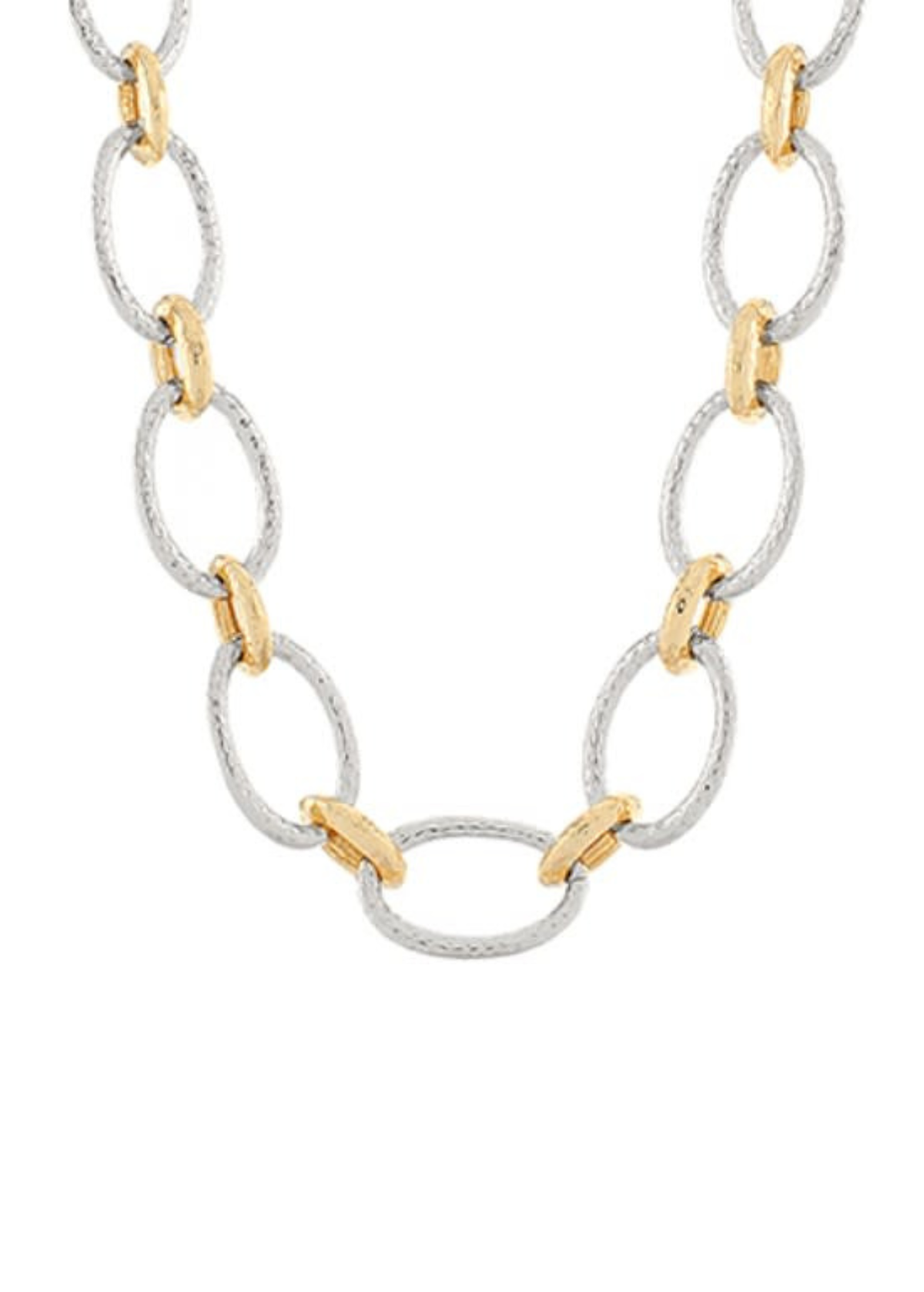 Textured Oval Chain Necklace