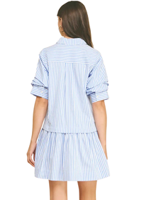 Stripe Button Down Mini Dress