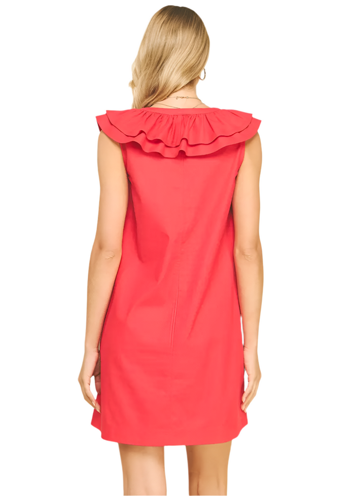 Ruffle Sleeve Mini Dress