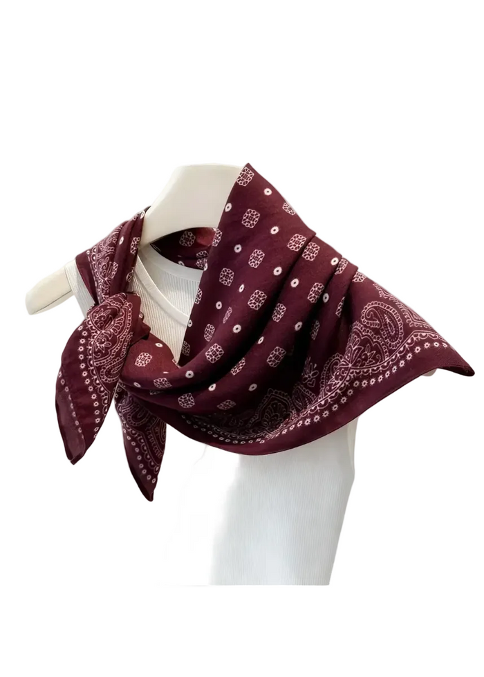 Paisley Herringbone Pattern Silk Scarf