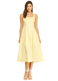 Square Neck A-Line Midi Dress