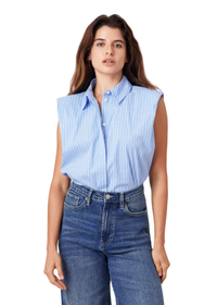 Sleeveless Shoulder Pad Shirt