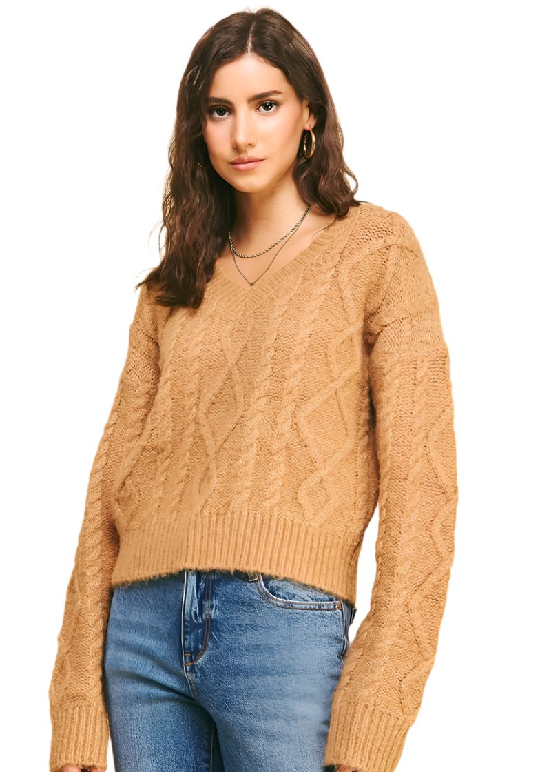 Cable Knit Crop Sweater