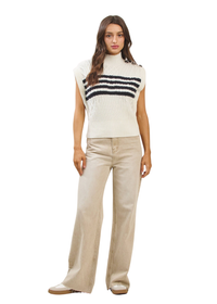Striped Button Sweater Vest