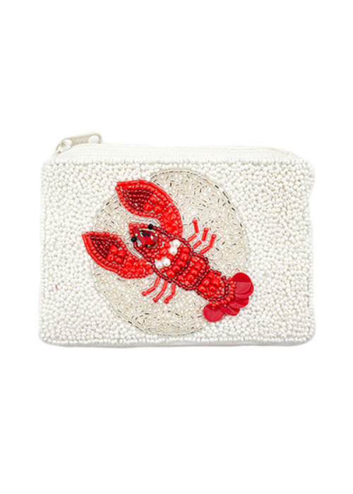 Crayfish Beaded Coin Pouch