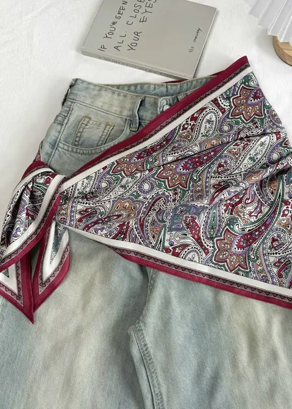 Retro Waist Belt Silk Scarf