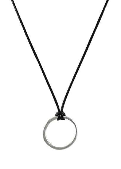 Round Ring Pendant Cord Necklace