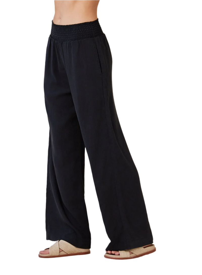 Smocked Waist Wide Leg Pant