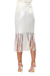 Milana Sequins Fringe Midi Skirt