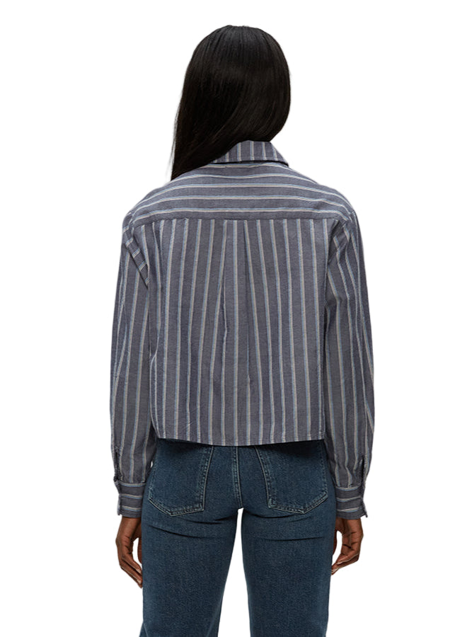 Scarlet Cropped Button Down Shirt