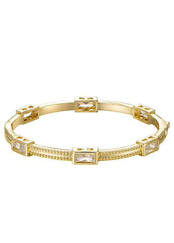 CZ Baguette Station Bracelet