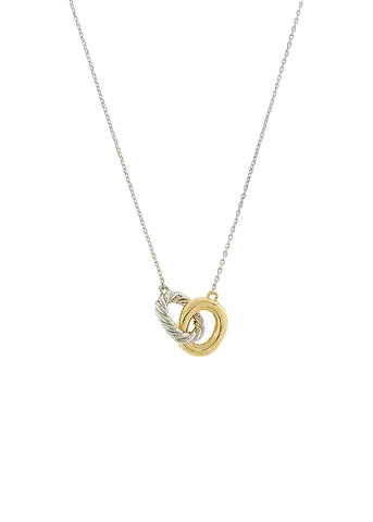 Twotone Linked Ring Necklace