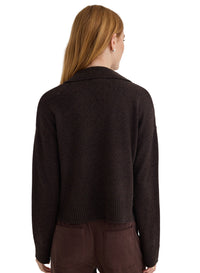 Pullover Sweater w/ Collar - Heather Brown