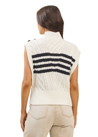 Striped Button Sweater Vest
