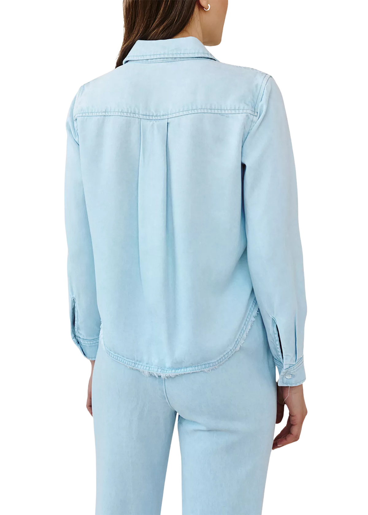 Two Pocket Fray Hem Shirt