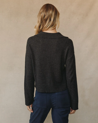 Pullover Sweater w/ Collar, Heather Moon