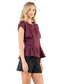 Pleated Cap Sleeve Top