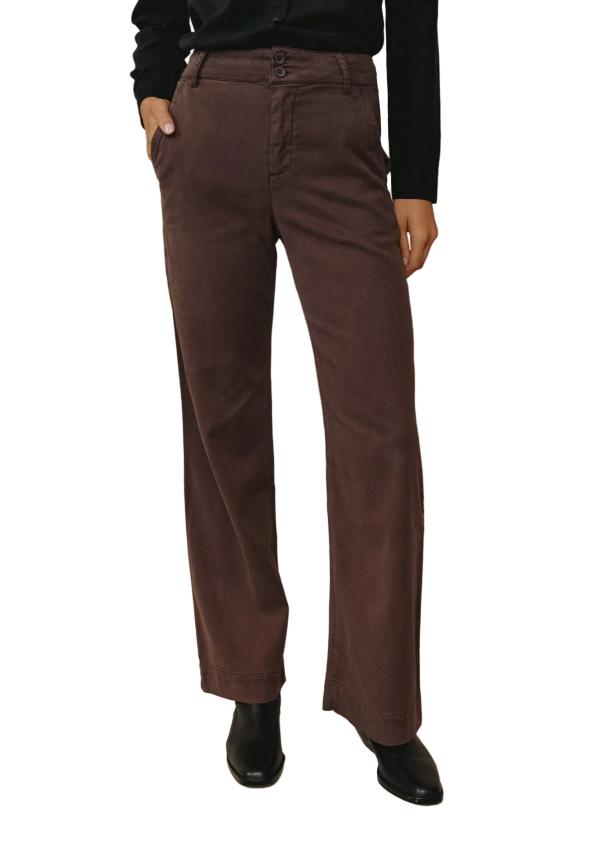 Sydney Wide Leg Pant - Chestnut Brown