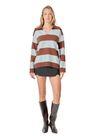 Stripe Rugby Collared Sweater