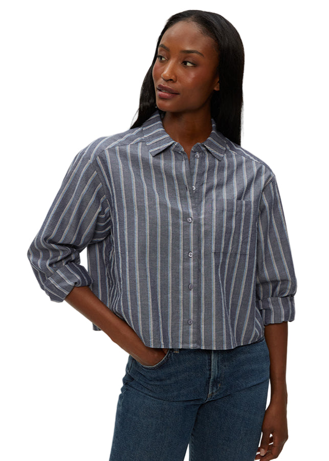 Scarlet Cropped Button Down Shirt