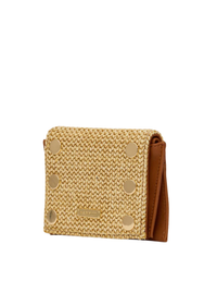 Allen Wallet - Cocoa Raffia/Gold