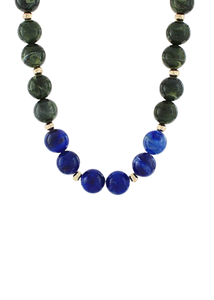 Two Block Acrylic Big Ball Bead Necklace