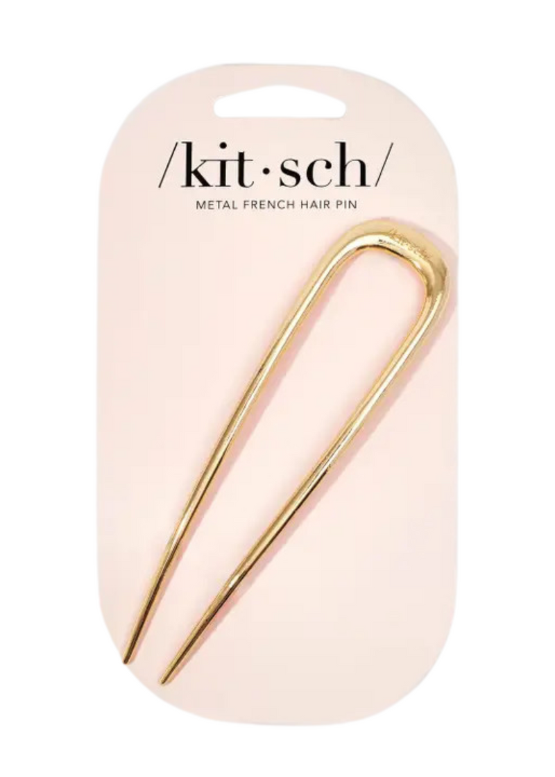 Metal French Hair Pin - Gold