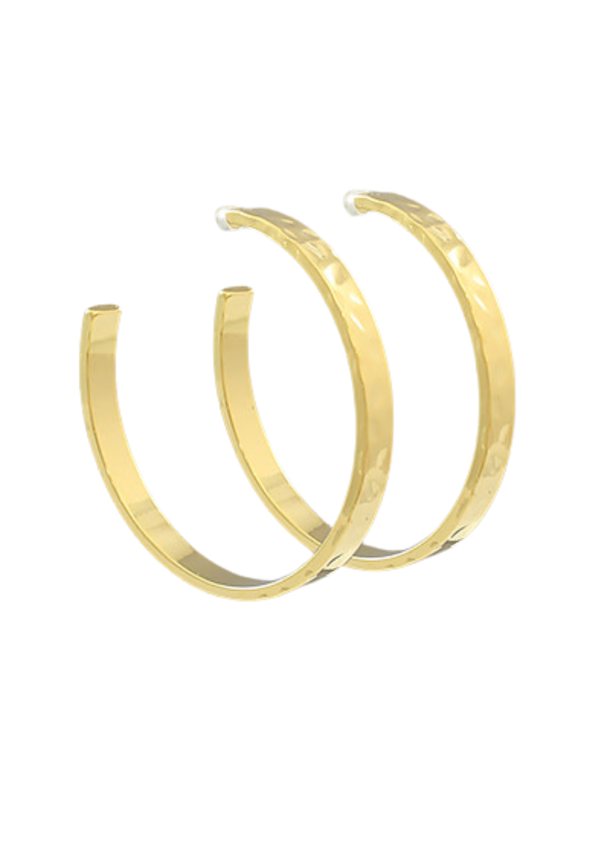 Hammered Gold Dipped Hoops - Gold
