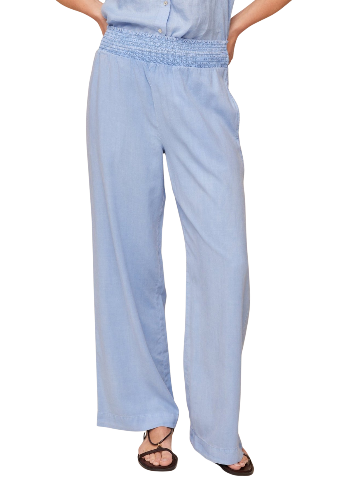 Smocked Waist Wide Leg Pant