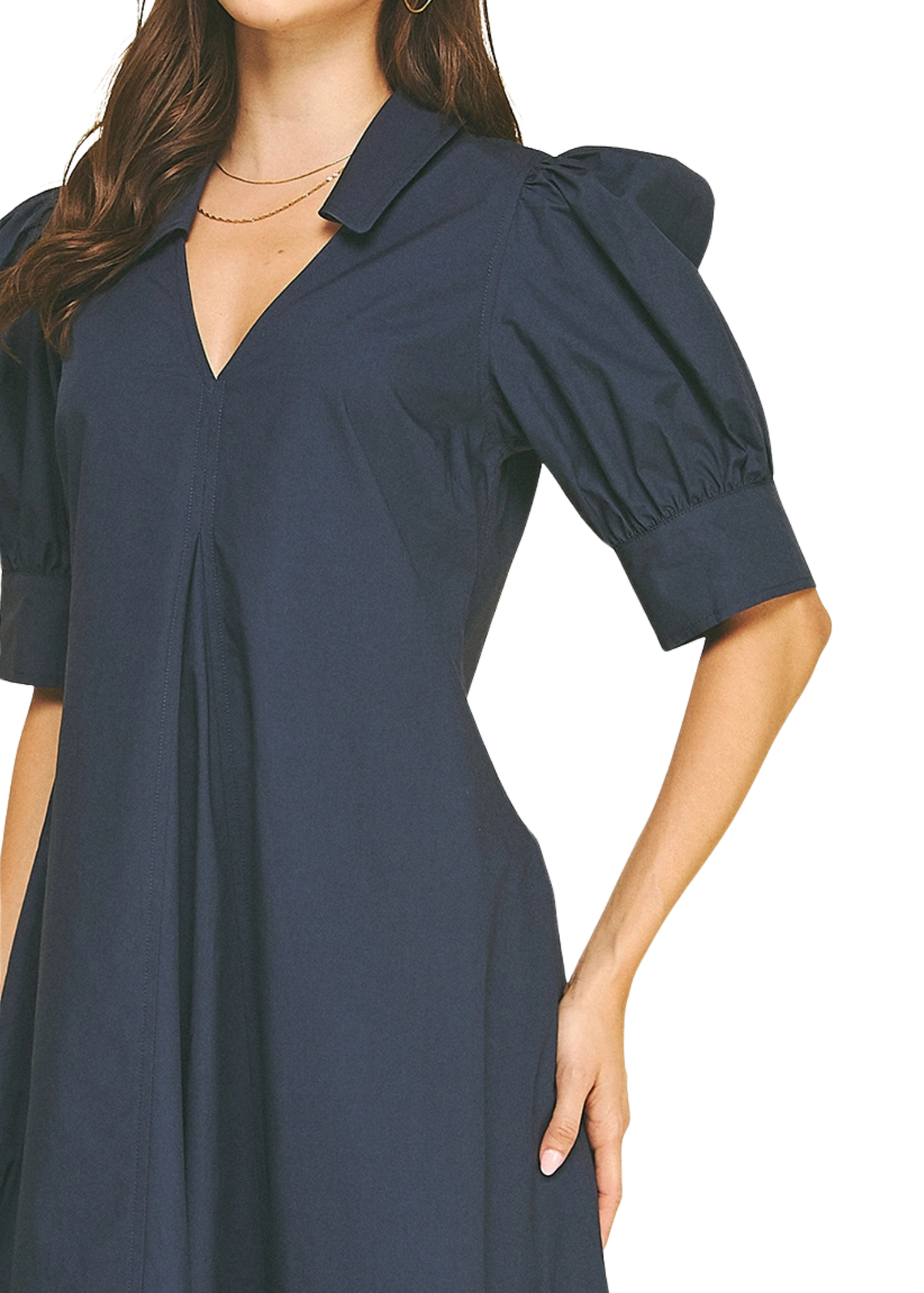 Puff Sleeve Midi Dress