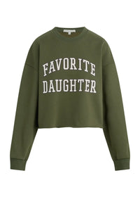 Cropped Collegiate Sweatshirt - Smoketree/Gardenia
