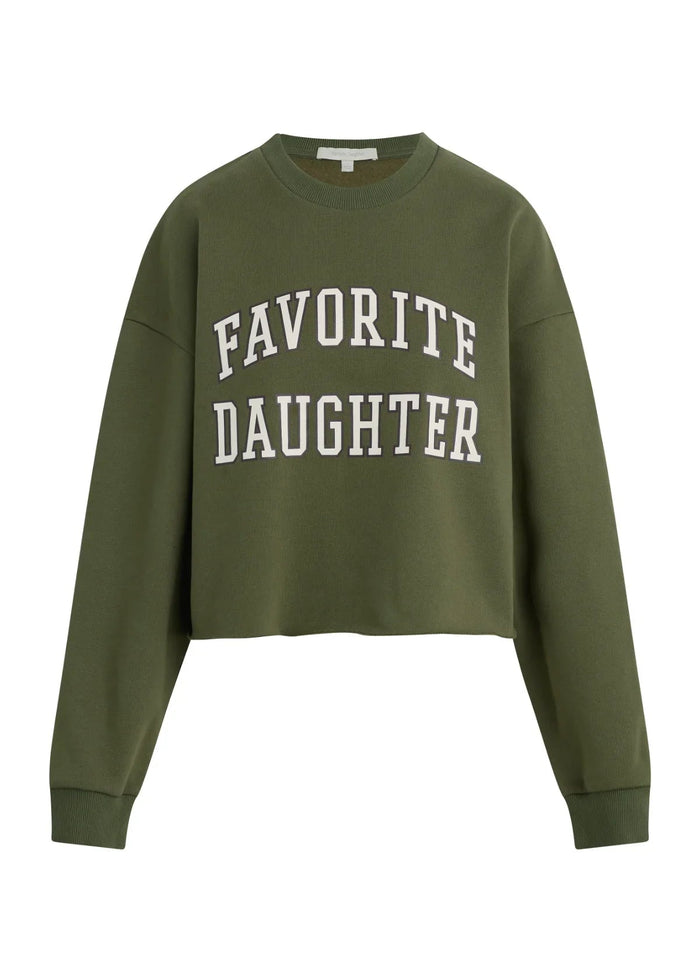 Cropped Collegiate Sweatshirt - Smoketree/Gardenia