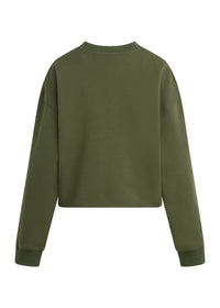 Cropped Collegiate Sweatshirt - Smoketree/Gardenia