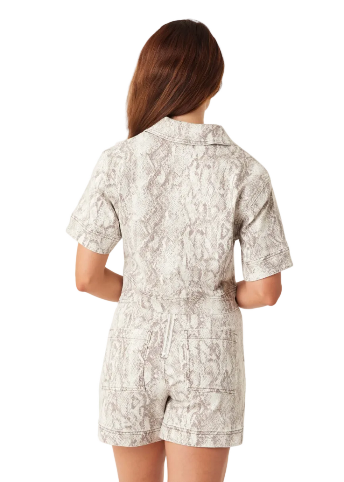 Snakeskin Popover Top