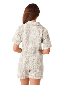 Snakeskin Popover Top