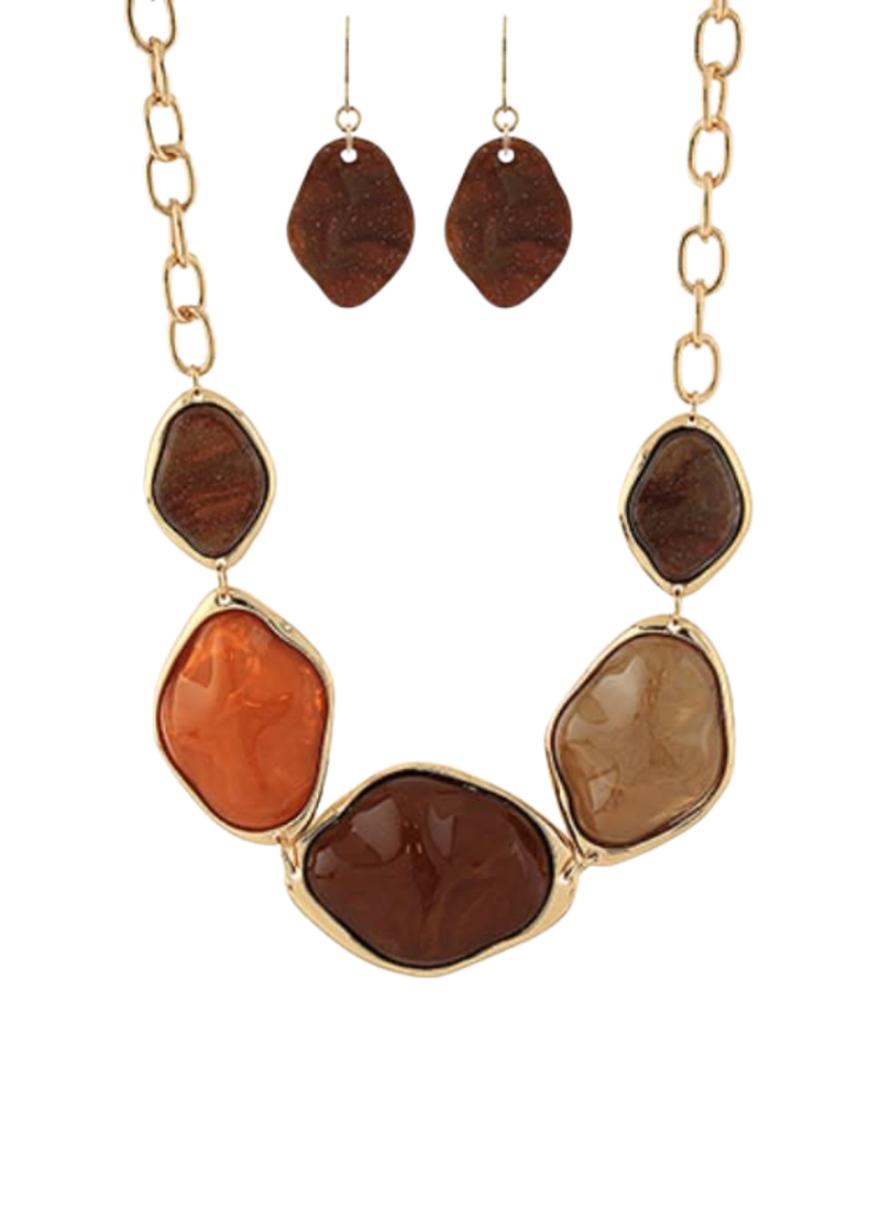 Acrylic Geometric Necklace Set