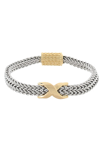 Twotone X Shape Bracelet