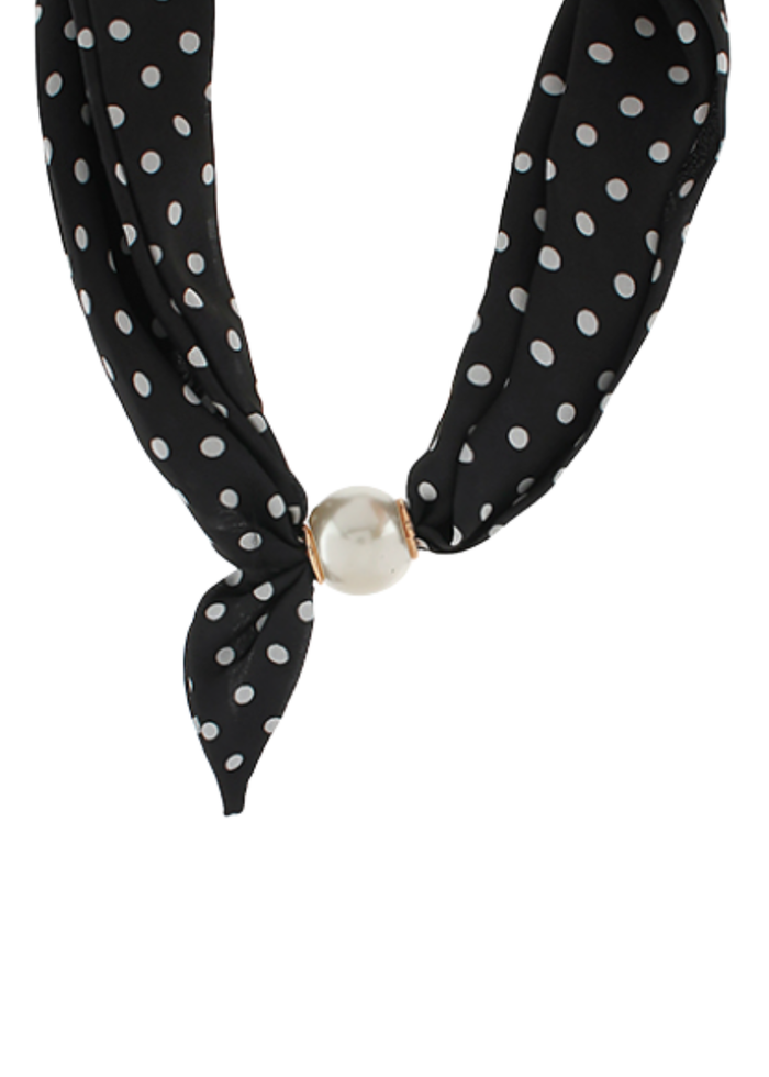 Pearl Polkadot Scarf Necklace