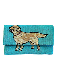Golden Retriever Clutch Crossbody Beaded Bag