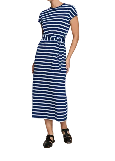 Striped Tie Waist Maxi Dress