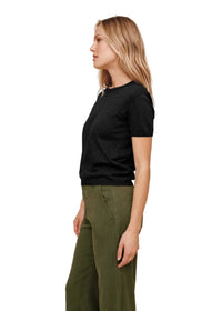 Short Sleeve Crew Neck Knit Top
