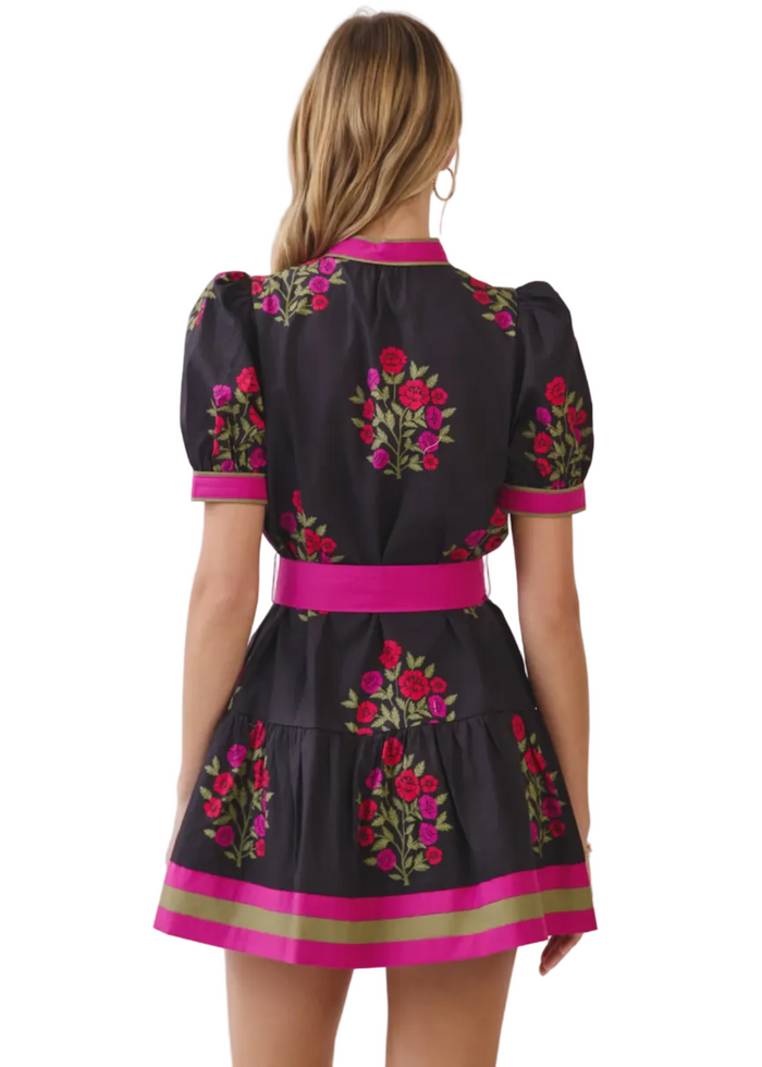 Floral Print Belted Mini Dress