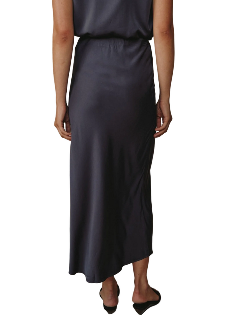 Side Slit Biax Maxi Skirt - Galaxy Smoke