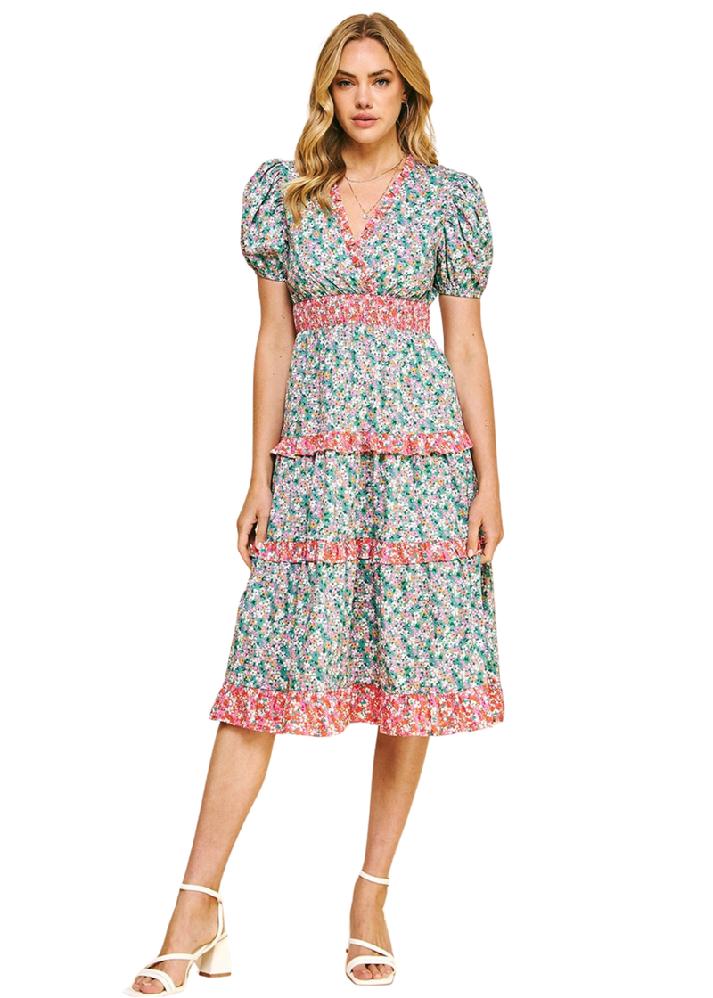 Angela Floral Midi Dress