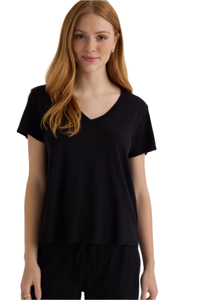 Side Slit V-Neck Tee