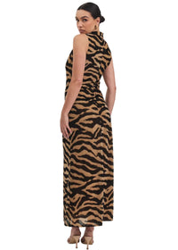 Zebra Print Mock Neck Top